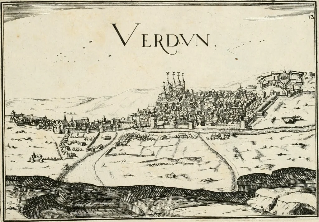 An illustration from Premiere[-seconde] partie, Les plans et profilz de toutes les principalles villes et lieux considerables de France : ensemble les cartes generalles de chascune prouince & les particulières de chasque gouuernement d'icelles, 1636, leaf 186
