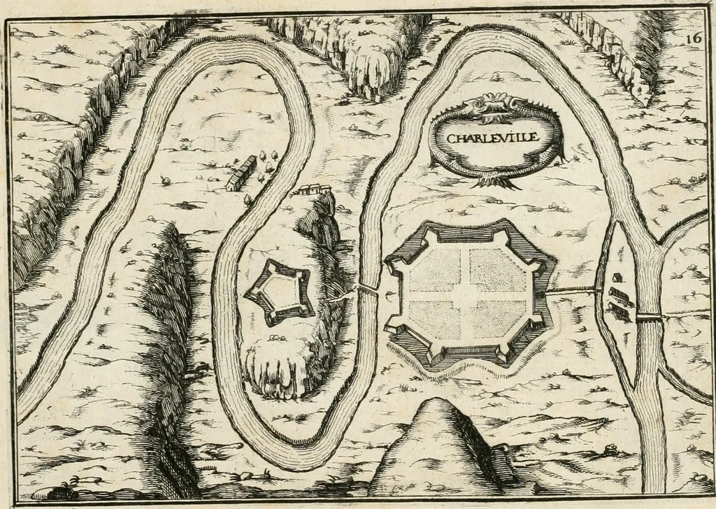 An illustration from Premiere[-seconde] partie, Les plans et profilz de toutes les principalles villes et lieux considerables de France : ensemble les cartes generalles de chascune prouince & les particulières de chasque gouuernement d'icelles, 1636, leaf 192