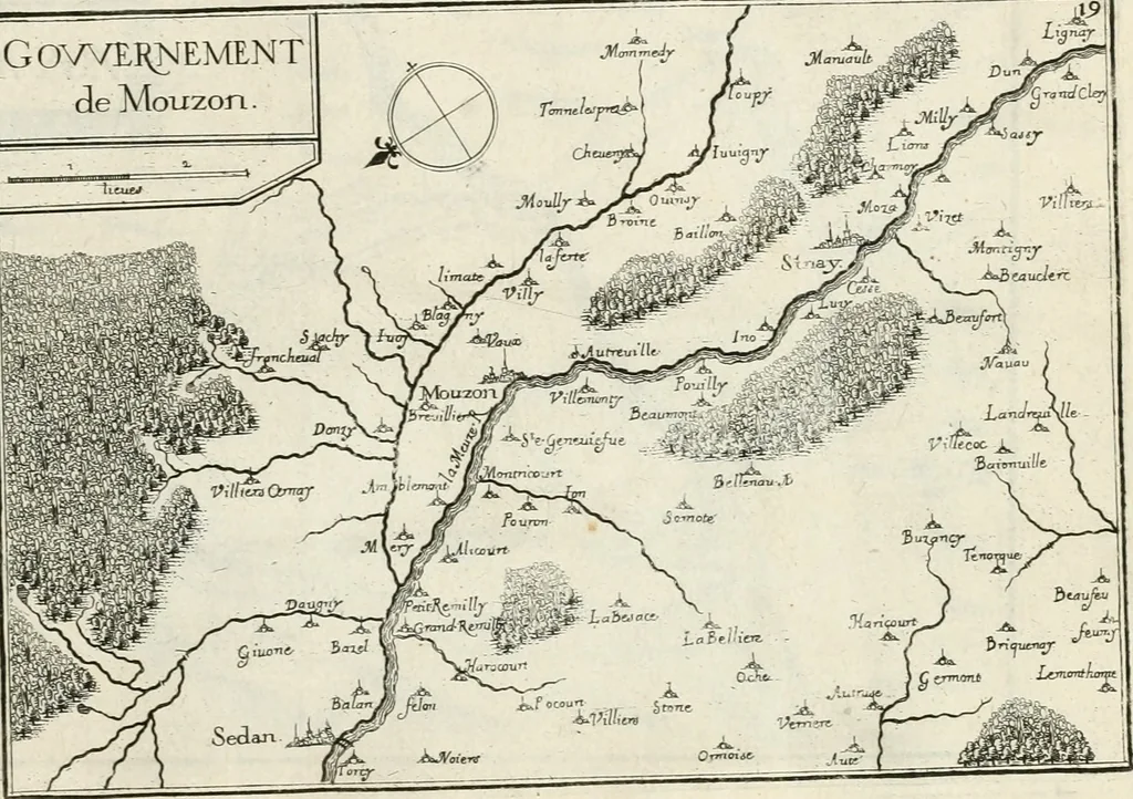 An illustration from Premiere[-seconde] partie, Les plans et profilz de toutes les principalles villes et lieux considerables de France : ensemble les cartes generalles de chascune prouince & les particulières de chasque gouuernement d'icelles, 1636, leaf 198
