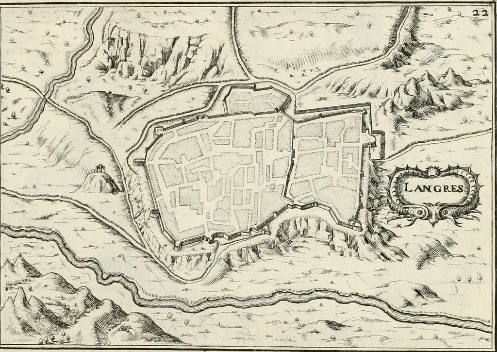 An illustration from Premiere[-seconde] partie, Les plans et profilz de toutes les principalles villes et lieux considerables de France : ensemble les cartes generalles de chascune prouince & les particulières de chasque gouuernement d'icelles, 1636, leaf 206