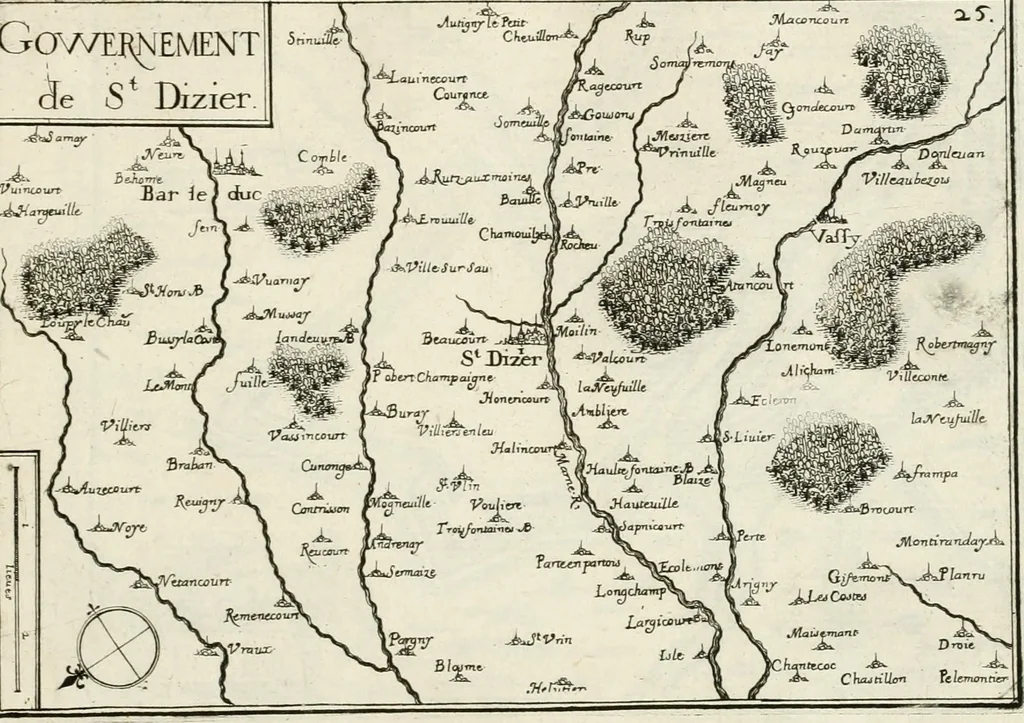 An illustration from Premiere[-seconde] partie, Les plans et profilz de toutes les principalles villes et lieux considerables de France : ensemble les cartes generalles de chascune prouince & les particulières de chasque gouuernement d'icelles, 1636, leaf 212