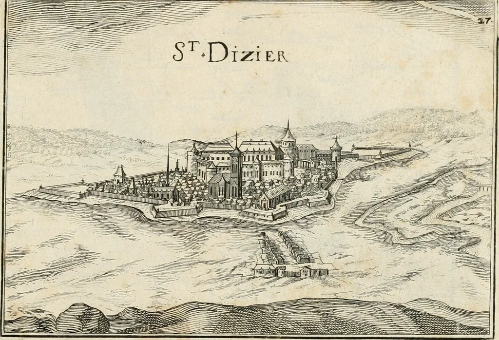 An illustration from Premiere[-seconde] partie, Les plans et profilz de toutes les principalles villes et lieux considerables de France : ensemble les cartes generalles de chascune prouince & les particulières de chasque gouuernement d'icelles, 1636, leaf 216