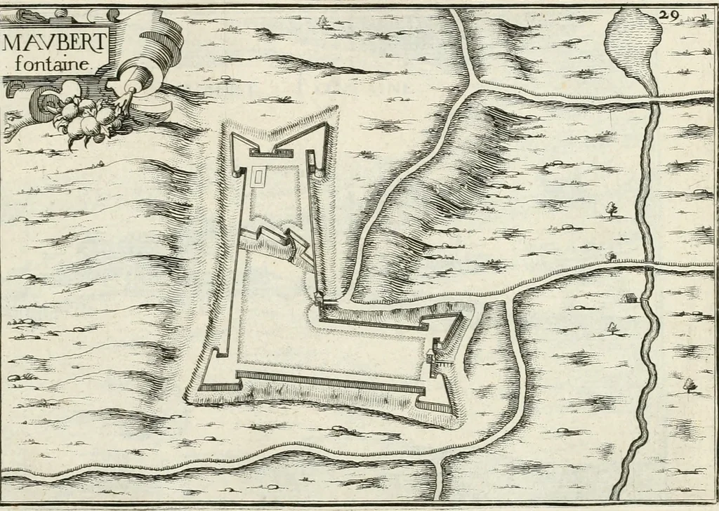 An illustration from Premiere[-seconde] partie, Les plans et profilz de toutes les principalles villes et lieux considerables de France : ensemble les cartes generalles de chascune prouince & les particulières de chasque gouuernement d'icelles, 1636, leaf 220