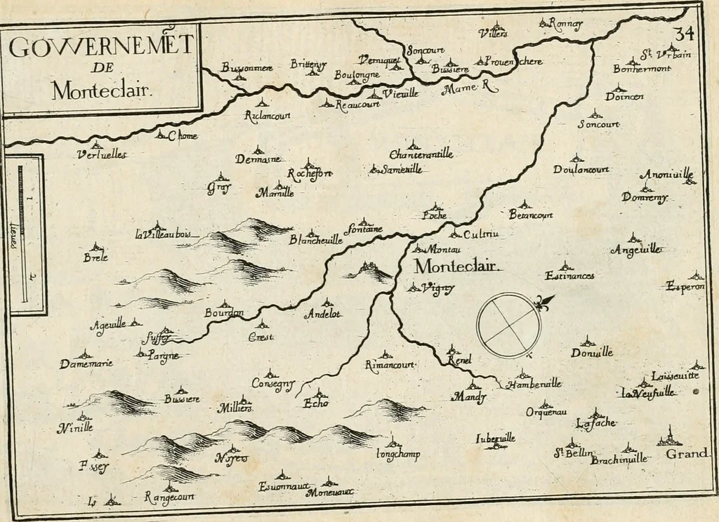 An illustration from Premiere[-seconde] partie, Les plans et profilz de toutes les principalles villes et lieux considerables de France : ensemble les cartes generalles de chascune prouince & les particulières de chasque gouuernement d'icelles, 1636, leaf 232