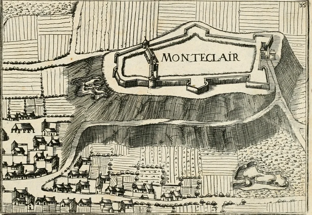An illustration from Premiere[-seconde] partie, Les plans et profilz de toutes les principalles villes et lieux considerables de France : ensemble les cartes generalles de chascune prouince & les particulières de chasque gouuernement d'icelles, 1636, leaf 234