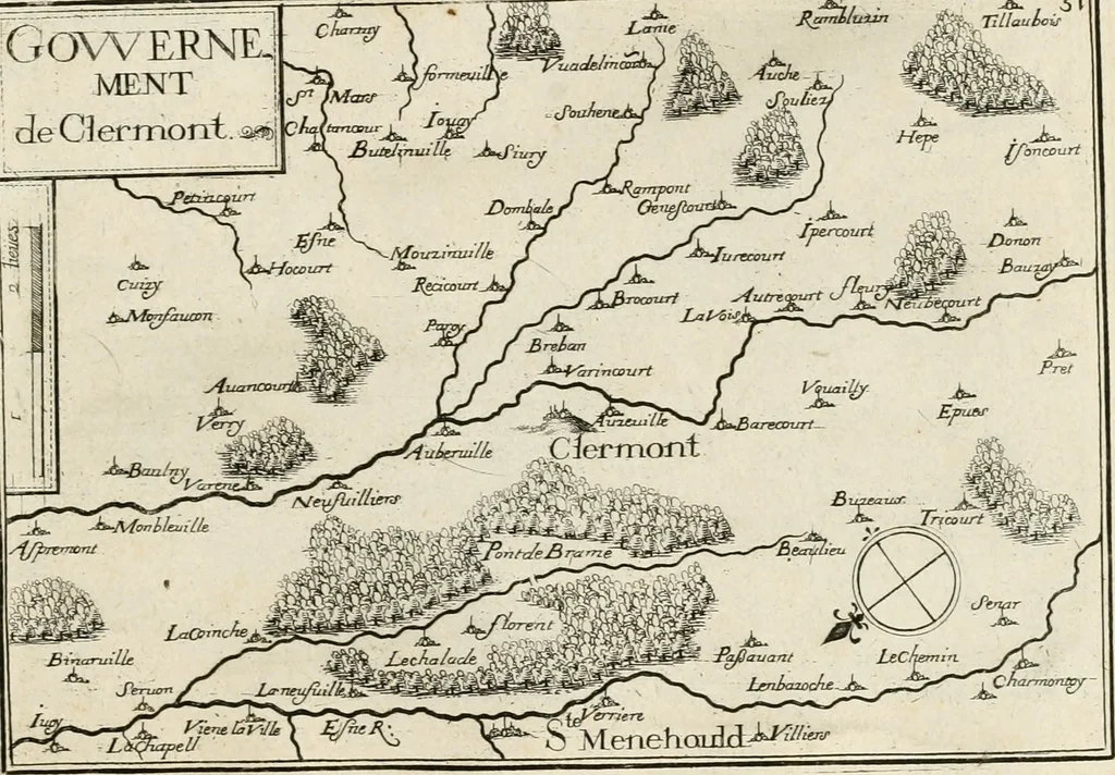 An illustration from Premiere[-seconde] partie, Les plans et profilz de toutes les principalles villes et lieux considerables de France : ensemble les cartes generalles de chascune prouince & les particulières de chasque gouuernement d'icelles, 1636, leaf 266
