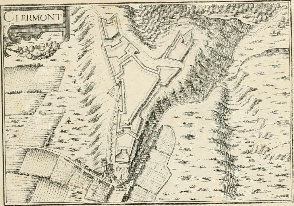 An illustration from Premiere[-seconde] partie, Les plans et profilz de toutes les principalles villes et lieux considerables de France : ensemble les cartes generalles de chascune prouince & les particulières de chasque gouuernement d'icelles, 1636, leaf 268
