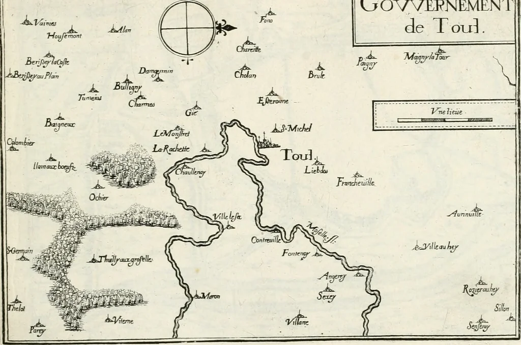 An illustration from Premiere[-seconde] partie, Les plans et profilz de toutes les principalles villes et lieux considerables de France : ensemble les cartes generalles de chascune prouince & les particulières de chasque gouuernement d'icelles, 1636, leaf 286