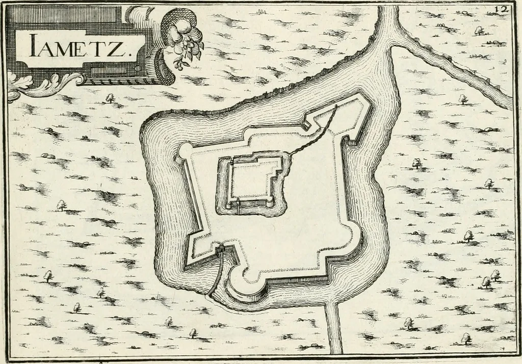 An illustration from Premiere[-seconde] partie, Les plans et profilz de toutes les principalles villes et lieux considerables de France : ensemble les cartes generalles de chascune prouince & les particulières de chasque gouuernement d'icelles, 1636, leaf 292