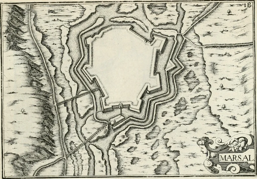 An illustration from Premiere[-seconde] partie, Les plans et profilz de toutes les principalles villes et lieux considerables de France : ensemble les cartes generalles de chascune prouince & les particulières de chasque gouuernement d'icelles, 1636, leaf 304