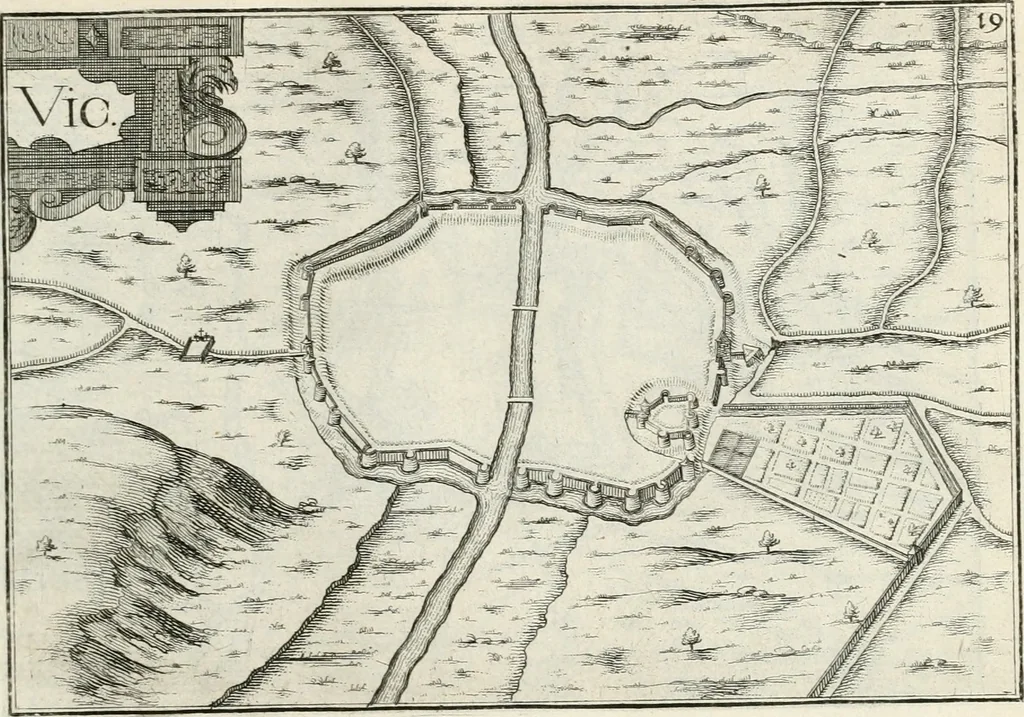 An illustration from Premiere[-seconde] partie, Les plans et profilz de toutes les principalles villes et lieux considerables de France : ensemble les cartes generalles de chascune prouince & les particulières de chasque gouuernement d'icelles, 1636, leaf 306