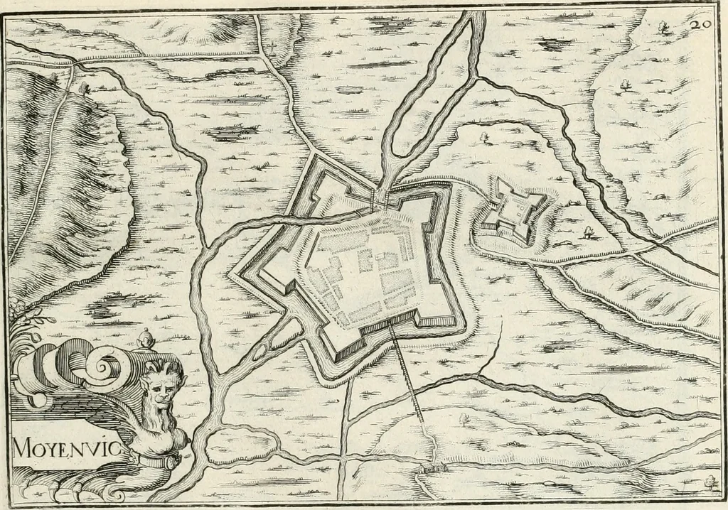 An illustration from Premiere[-seconde] partie, Les plans et profilz de toutes les principalles villes et lieux considerables de France : ensemble les cartes generalles de chascune prouince & les particulières de chasque gouuernement d'icelles, 1636, leaf 308