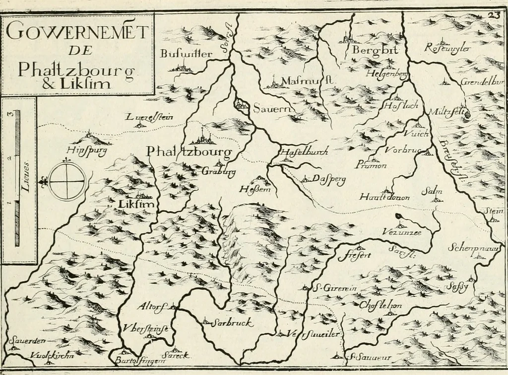 An illustration from Premiere[-seconde] partie, Les plans et profilz de toutes les principalles villes et lieux considerables de France : ensemble les cartes generalles de chascune prouince & les particulières de chasque gouuernement d'icelles, 1636, leaf 314