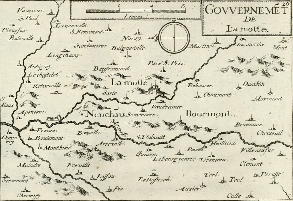 An illustration from Premiere[-seconde] partie, Les plans et profilz de toutes les principalles villes et lieux considerables de France : ensemble les cartes generalles de chascune prouince & les particulières de chasque gouuernement d'icelles, 1636, leaf 318