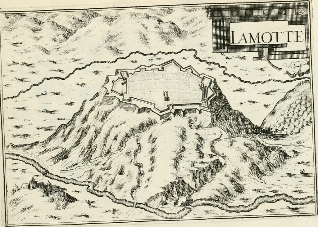 An illustration from Premiere[-seconde] partie, Les plans et profilz de toutes les principalles villes et lieux considerables de France : ensemble les cartes generalles de chascune prouince & les particulières de chasque gouuernement d'icelles, 1636, leaf 322