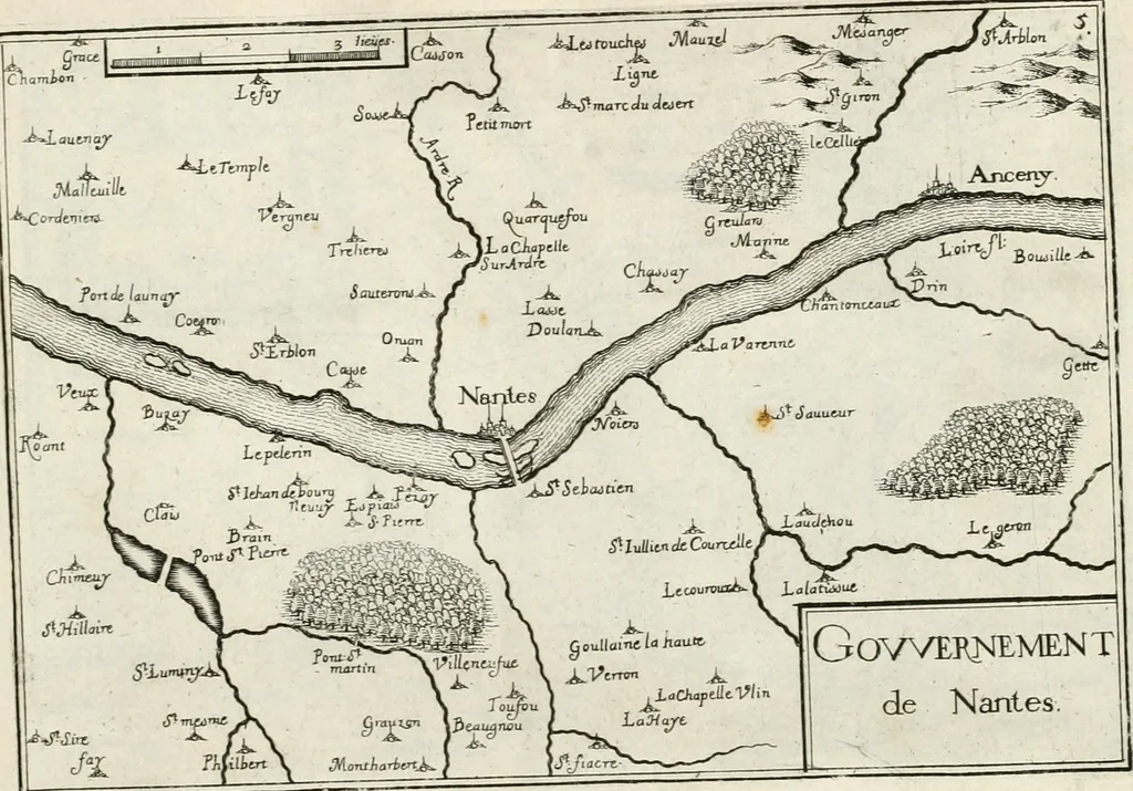 An illustration from Premiere[-seconde] partie, Les plans et profilz de toutes les principalles villes et lieux considerables de France : ensemble les cartes generalles de chascune prouince & les particulières de chasque gouuernement d'icelles, 1636, leaf 330