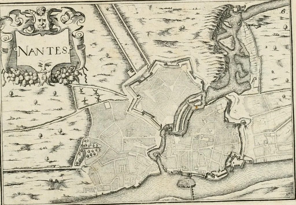 An illustration from Premiere[-seconde] partie, Les plans et profilz de toutes les principalles villes et lieux considerables de France : ensemble les cartes generalles de chascune prouince & les particulières de chasque gouuernement d'icelles, 1636, leaf 332