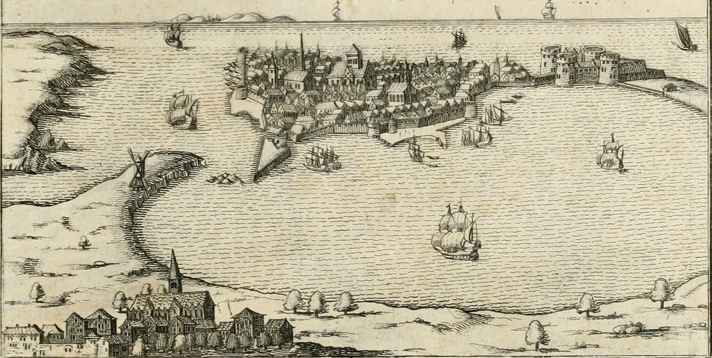 An illustration from Premiere[-seconde] partie, Les plans et profilz de toutes les principalles villes et lieux considerables de France : ensemble les cartes generalles de chascune prouince & les particulières de chasque gouuernement d'icelles, 1636, leaf 348