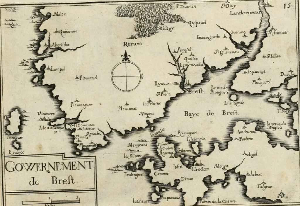 An illustration from Premiere[-seconde] partie, Les plans et profilz de toutes les principalles villes et lieux considerables de France : ensemble les cartes generalles de chascune prouince & les particulières de chasque gouuernement d'icelles, 1636, leaf 352