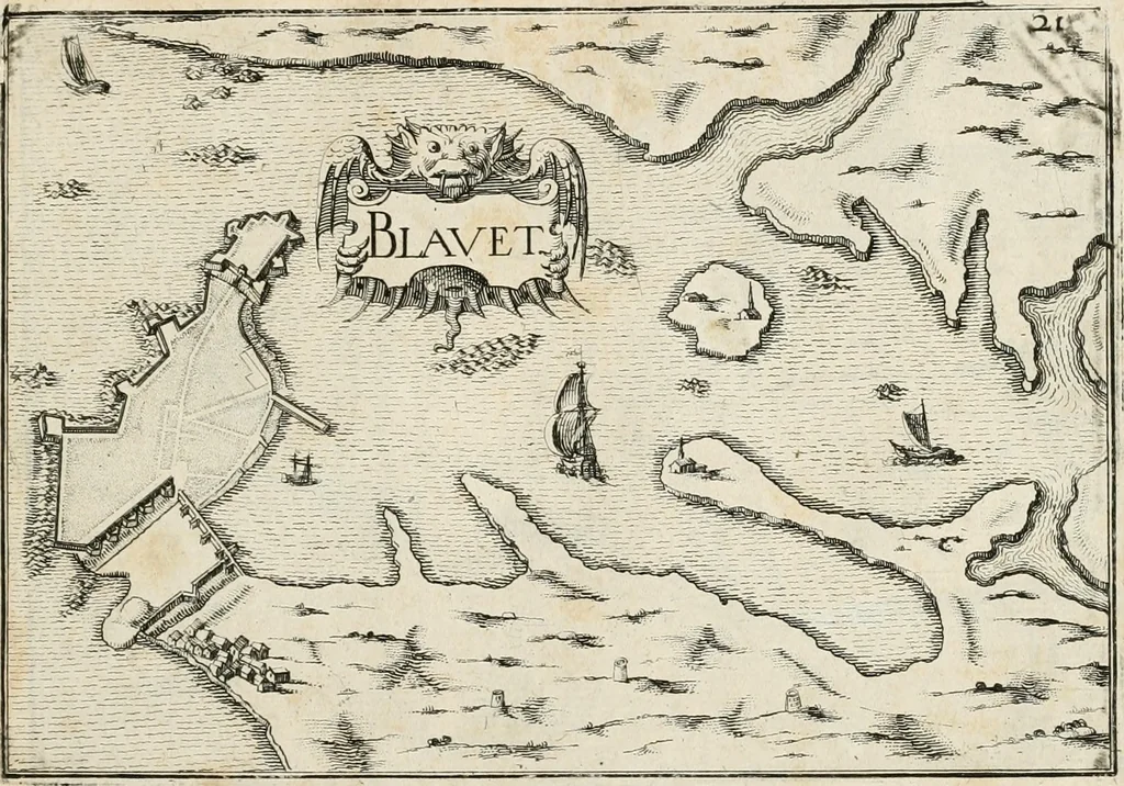 An illustration from Premiere[-seconde] partie, Les plans et profilz de toutes les principalles villes et lieux considerables de France : ensemble les cartes generalles de chascune prouince & les particulières de chasque gouuernement d'icelles, 1636, leaf 364