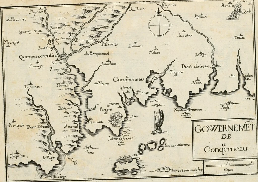An illustration from Premiere[-seconde] partie, Les plans et profilz de toutes les principalles villes et lieux considerables de France : ensemble les cartes generalles de chascune prouince & les particulières de chasque gouuernement d'icelles, 1636, leaf 370