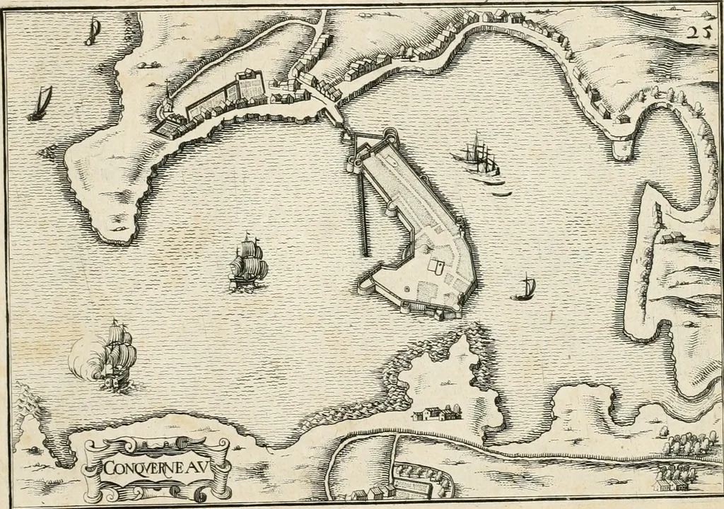 An illustration from Premiere[-seconde] partie, Les plans et profilz de toutes les principalles villes et lieux considerables de France : ensemble les cartes generalles de chascune prouince & les particulières de chasque gouuernement d'icelles, 1636, leaf 372