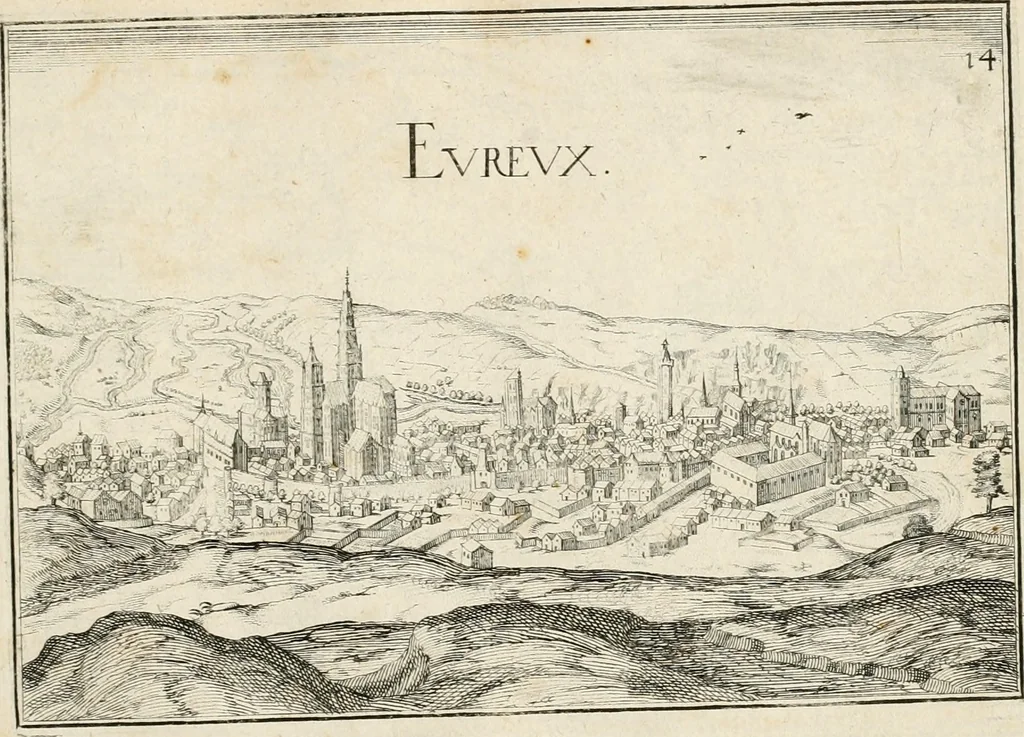 An illustration from Premiere[-seconde] partie, Les plans et profilz de toutes les principalles villes et lieux considerables de France : ensemble les cartes generalles de chascune prouince & les particulières de chasque gouuernement d'icelles, 1636, leaf 410