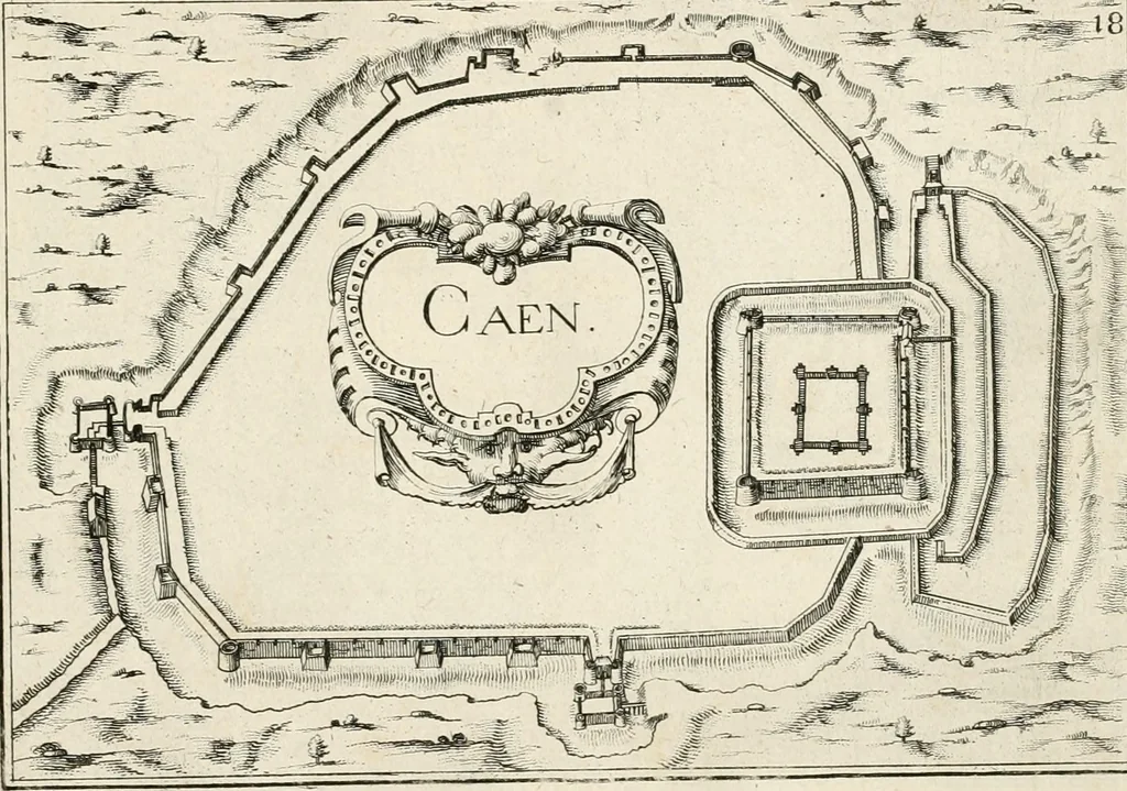 An illustration from Premiere[-seconde] partie, Les plans et profilz de toutes les principalles villes et lieux considerables de France : ensemble les cartes generalles de chascune prouince & les particulières de chasque gouuernement d'icelles, 1636, leaf 418