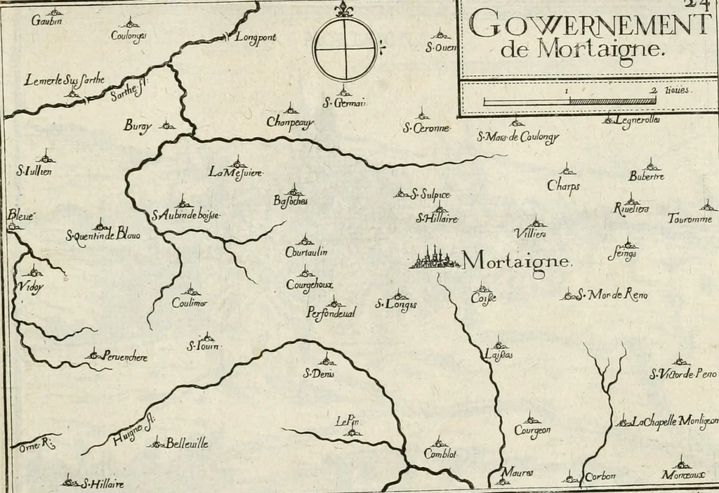 An illustration from Premiere[-seconde] partie, Les plans et profilz de toutes les principalles villes et lieux considerables de France : ensemble les cartes generalles de chascune prouince & les particulières de chasque gouuernement d'icelles, 1636, leaf 430