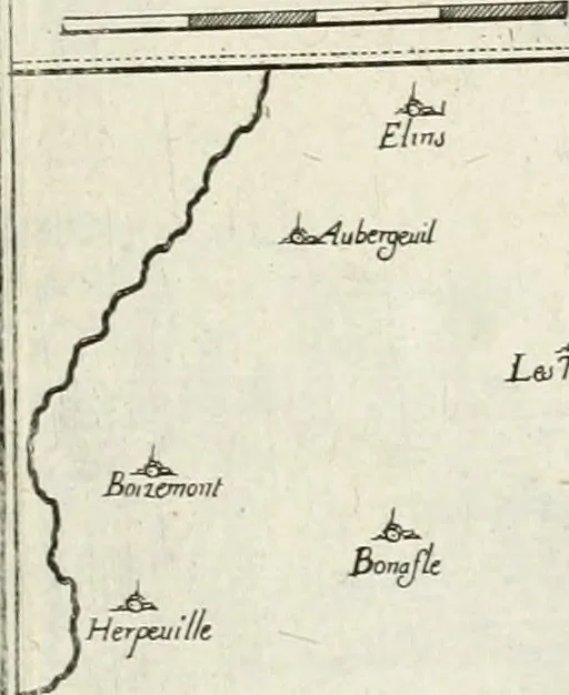 An illustration from Premiere[-seconde] partie, Les plans et profilz de toutes les principalles villes et lieux considerables de France : ensemble les cartes generalles de chascune prouince & les particulières de chasque gouuernement d'icelles, 1636, leaf 434