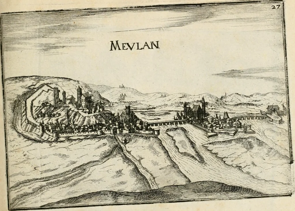 An illustration from Premiere[-seconde] partie, Les plans et profilz de toutes les principalles villes et lieux considerables de France : ensemble les cartes generalles de chascune prouince & les particulières de chasque gouuernement d'icelles, 1636, leaf 436