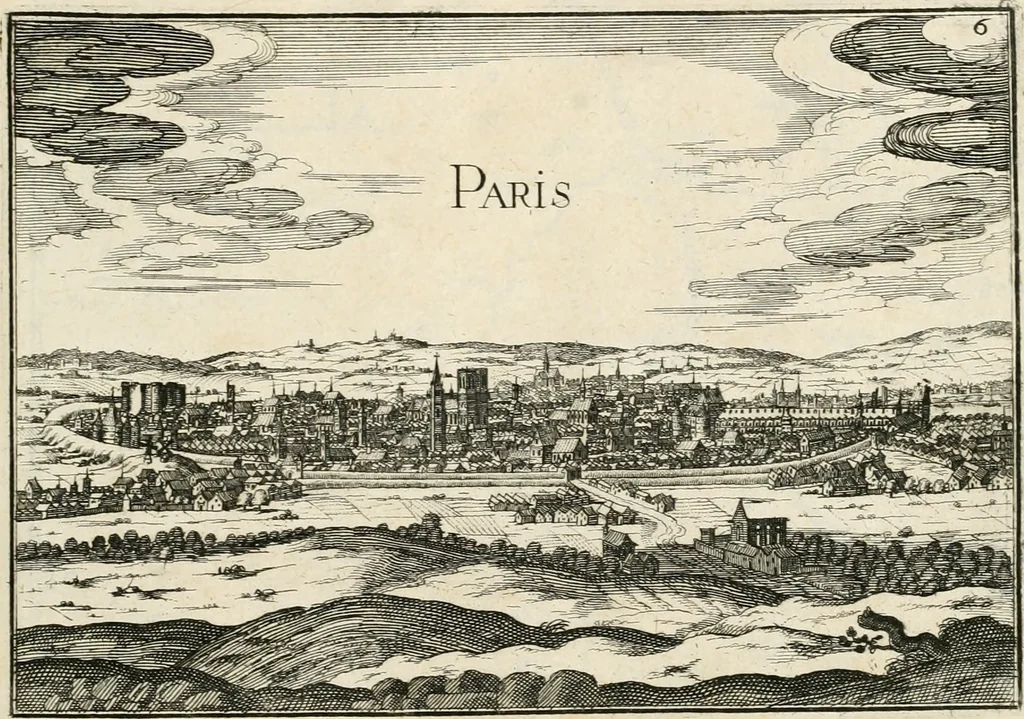 An illustration from Premiere[-seconde] partie, Les plans et profilz de toutes les principalles villes et lieux considerables de France : ensemble les cartes generalles de chascune prouince & les particulières de chasque gouuernement d'icelles, 1636, leaf 446