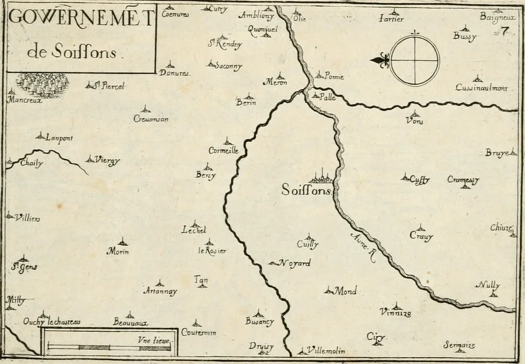 An illustration from Premiere[-seconde] partie, Les plans et profilz de toutes les principalles villes et lieux considerables de France : ensemble les cartes generalles de chascune prouince & les particulières de chasque gouuernement d'icelles, 1636, leaf 448