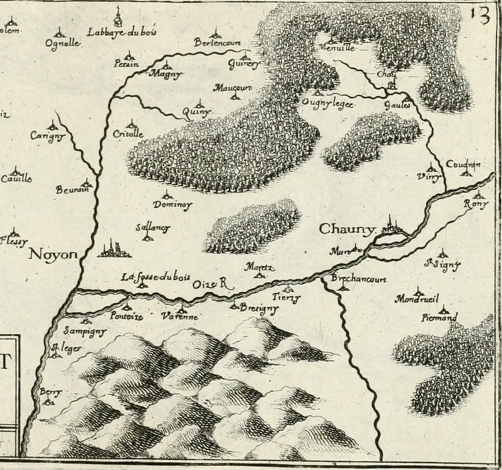An illustration from Premiere[-seconde] partie, Les plans et profilz de toutes les principalles villes et lieux considerables de France : ensemble les cartes generalles de chascune prouince & les particulières de chasque gouuernement d'icelles, 1636, leaf 460