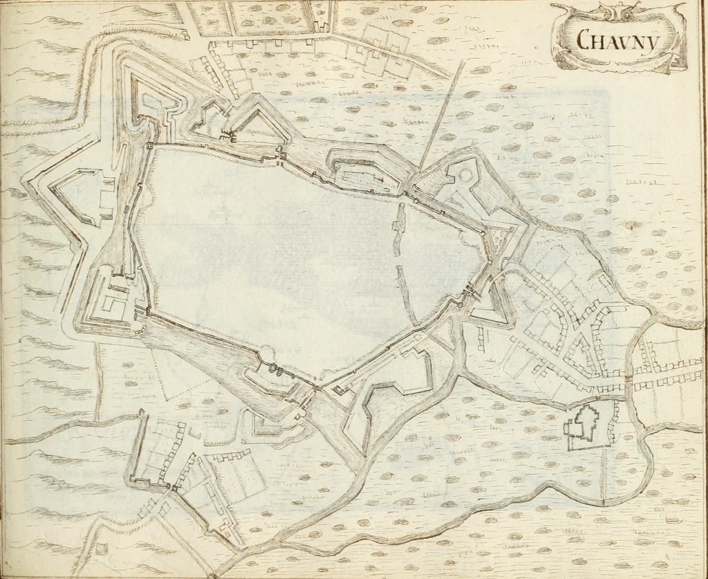 An illustration from Premiere[-seconde] partie, Les plans et profilz de toutes les principalles villes et lieux considerables de France : ensemble les cartes generalles de chascune prouince & les particulières de chasque gouuernement d'icelles, 1636, leaf 462