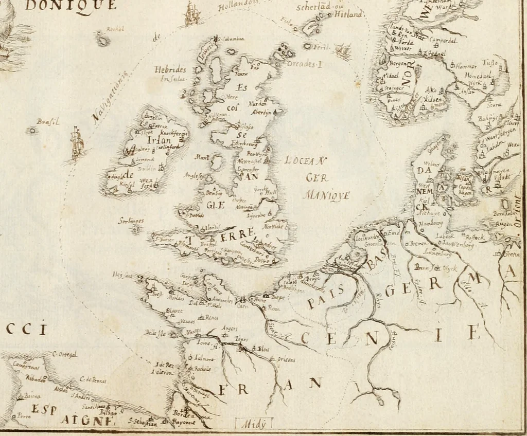 An illustration from Premiere[-seconde] partie, Les plans et profilz de toutes les principalles villes et lieux considerables de France : ensemble les cartes generalles de chascune prouince & les particulières de chasque gouuernement d'icelles, 1636, leaf 48