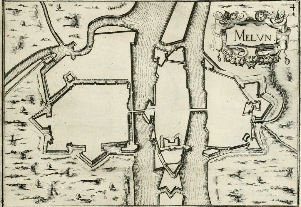 An illustration from Premiere[-seconde] partie, Les plans et profilz de toutes les principalles villes et lieux considerables de France : ensemble les cartes generalles de chascune prouince & les particulières de chasque gouuernement d'icelles, 1636, leaf 480
