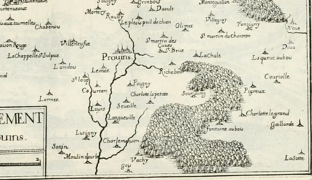 An illustration from Premiere[-seconde] partie, Les plans et profilz de toutes les principalles villes et lieux considerables de France : ensemble les cartes generalles de chascune prouince & les particulières de chasque gouuernement d'icelles, 1636, leaf 486