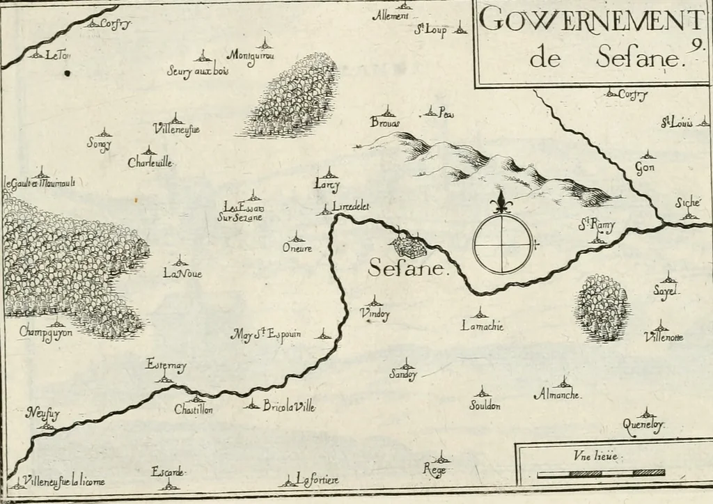 An illustration from Premiere[-seconde] partie, Les plans et profilz de toutes les principalles villes et lieux considerables de France : ensemble les cartes generalles de chascune prouince & les particulières de chasque gouuernement d'icelles, 1636, leaf 490