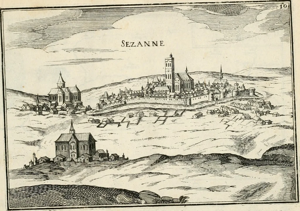An illustration from Premiere[-seconde] partie, Les plans et profilz de toutes les principalles villes et lieux considerables de France : ensemble les cartes generalles de chascune prouince & les particulières de chasque gouuernement d'icelles, 1636, leaf 492
