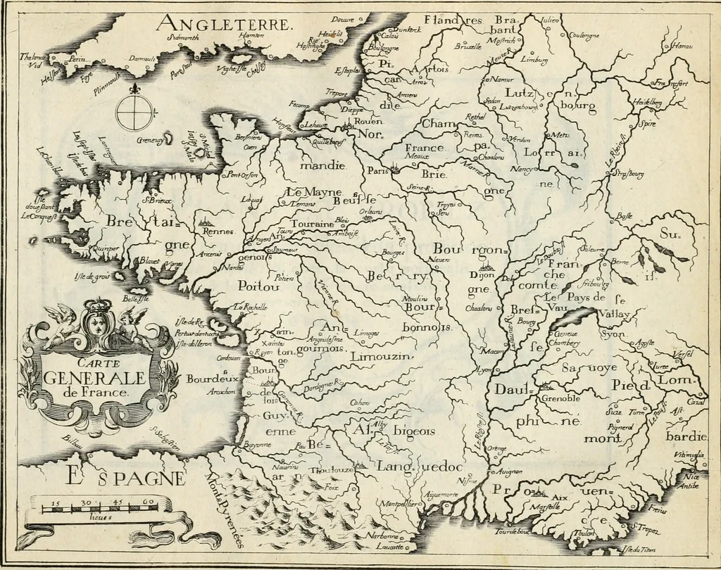 An illustration from Premiere[-seconde] partie, Les plans et profilz de toutes les principalles villes et lieux considerables de France : ensemble les cartes generalles de chascune prouince & les particulières de chasque gouuernement d'icelles, 1636, leaf 52