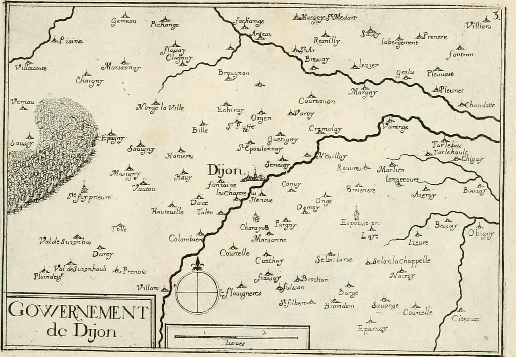 An illustration from Premiere[-seconde] partie, Les plans et profilz de toutes les principalles villes et lieux considerables de France : ensemble les cartes generalles de chascune prouince & les particulières de chasque gouuernement d'icelles, 1636, leaf 558