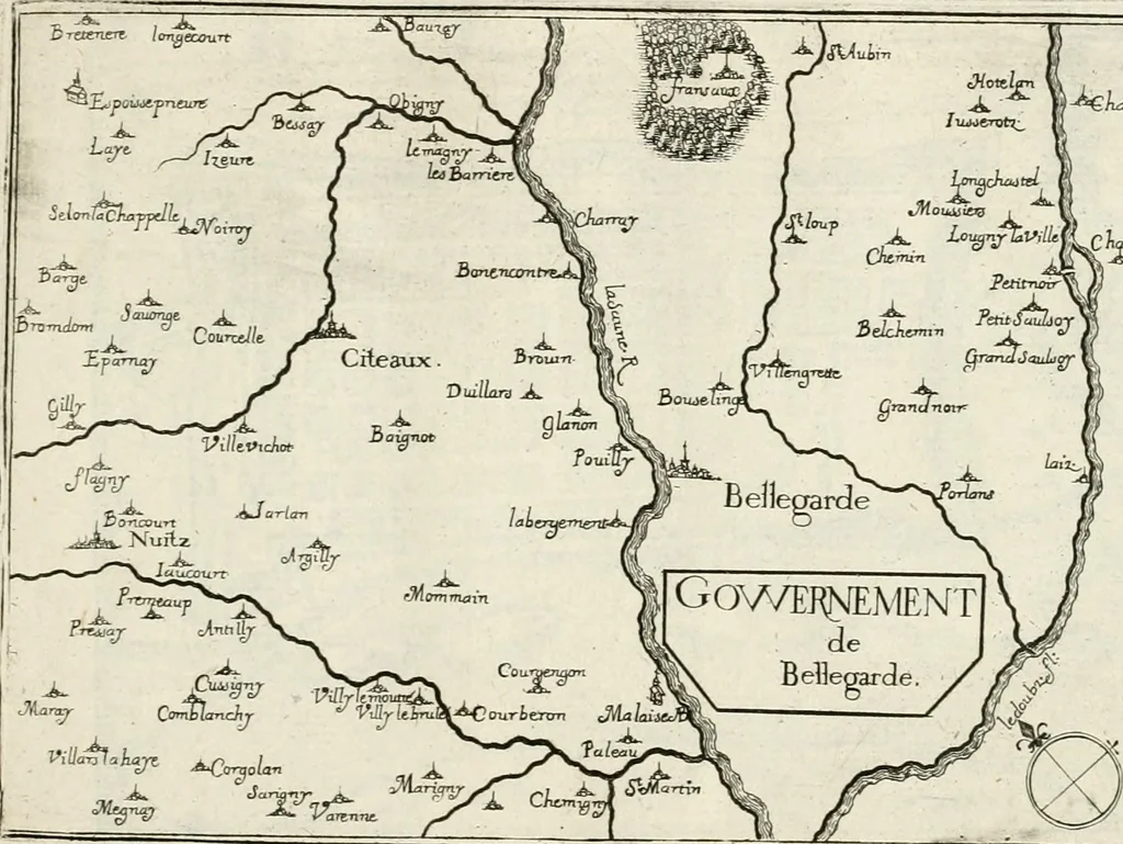 An illustration from Premiere[-seconde] partie, Les plans et profilz de toutes les principalles villes et lieux considerables de France : ensemble les cartes generalles de chascune prouince & les particulières de chasque gouuernement d'icelles, 1636, leaf 570