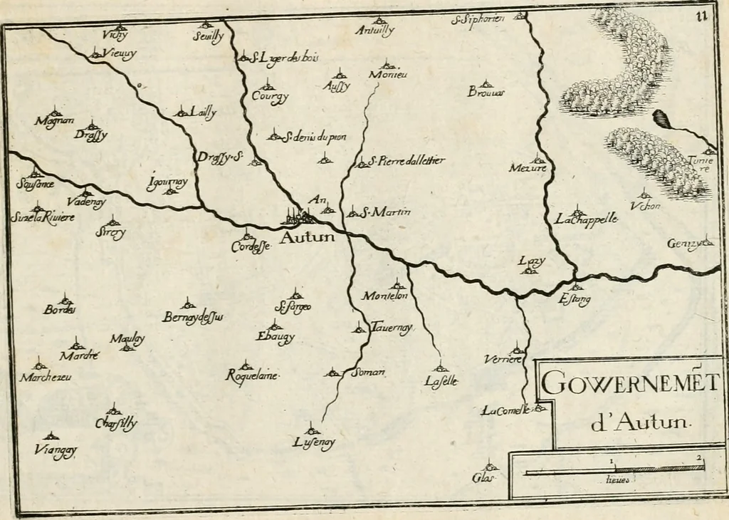 An illustration from Premiere[-seconde] partie, Les plans et profilz de toutes les principalles villes et lieux considerables de France : ensemble les cartes generalles de chascune prouince & les particulières de chasque gouuernement d'icelles, 1636, leaf 574