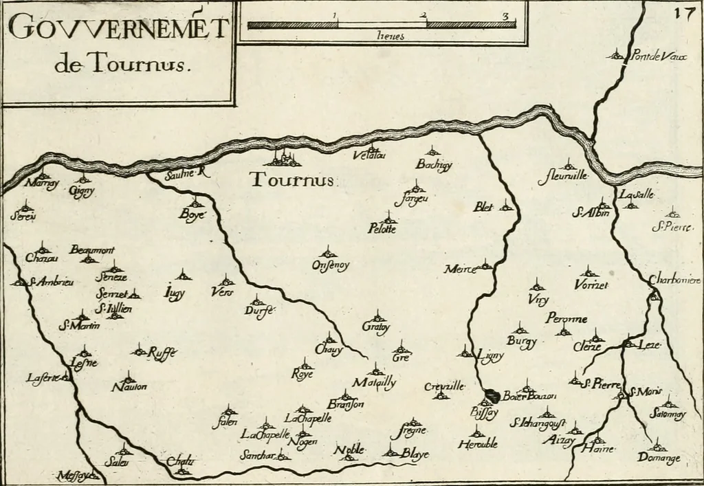 An illustration from Premiere[-seconde] partie, Les plans et profilz de toutes les principalles villes et lieux considerables de France : ensemble les cartes generalles de chascune prouince & les particulières de chasque gouuernement d'icelles, 1636, leaf 586