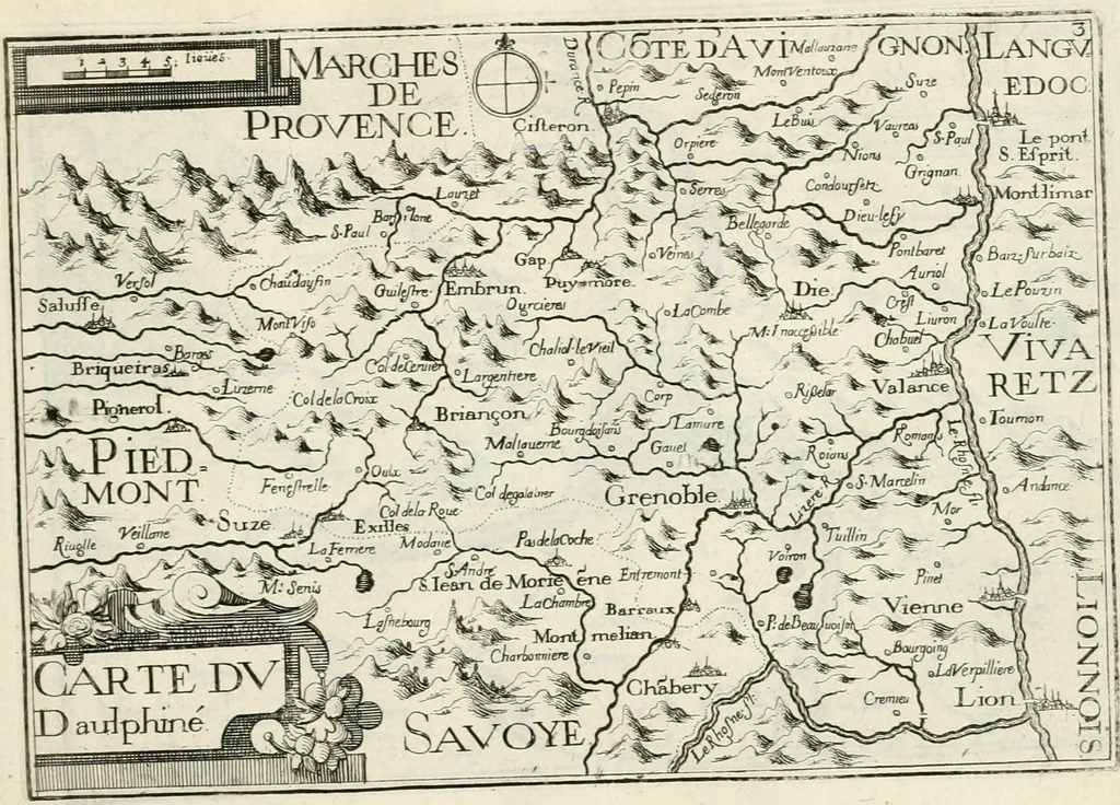 An illustration from Premiere[-seconde] partie, Les plans et profilz de toutes les principalles villes et lieux considerables de France : ensemble les cartes generalles de chascune prouince & les particulières de chasque gouuernement d'icelles, 1636, leaf 602