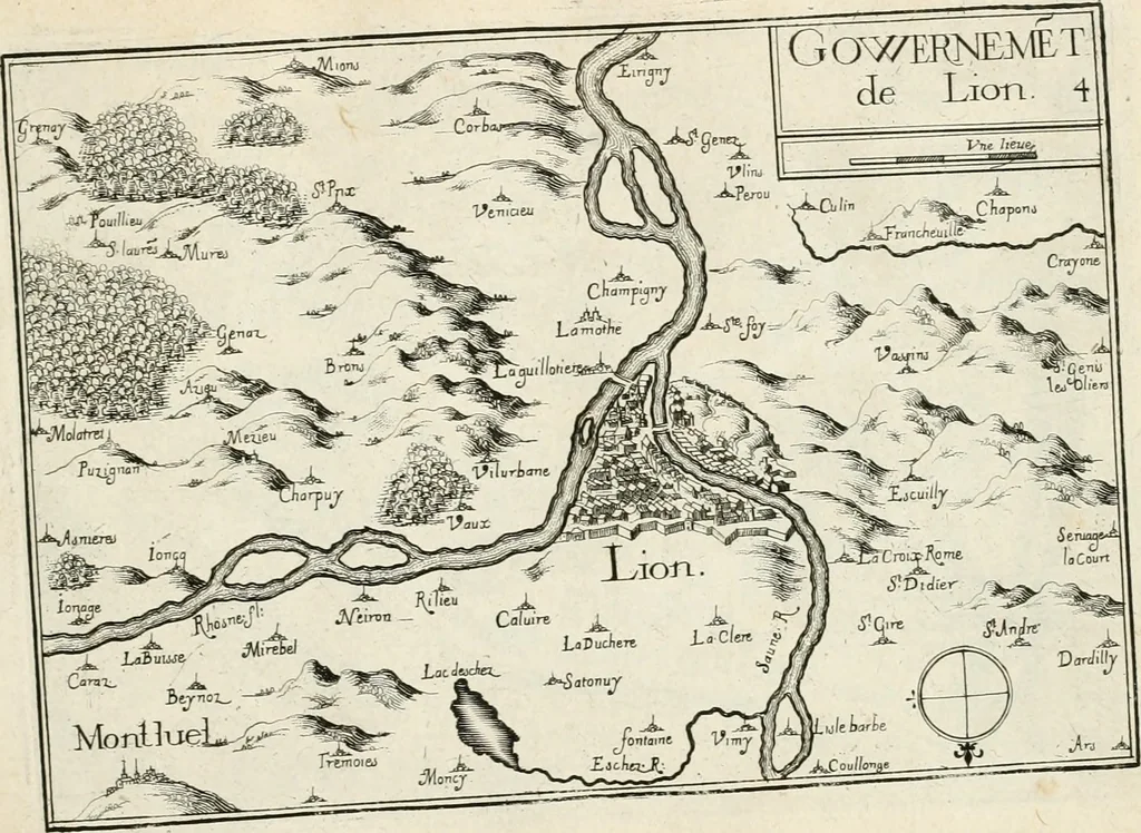 An illustration from Premiere[-seconde] partie, Les plans et profilz de toutes les principalles villes et lieux considerables de France : ensemble les cartes generalles de chascune prouince & les particulières de chasque gouuernement d'icelles, 1636, leaf 604