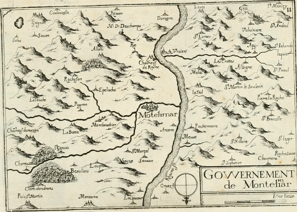 An illustration from Premiere[-seconde] partie, Les plans et profilz de toutes les principalles villes et lieux considerables de France : ensemble les cartes generalles de chascune prouince & les particulières de chasque gouuernement d'icelles, 1636, leaf 618