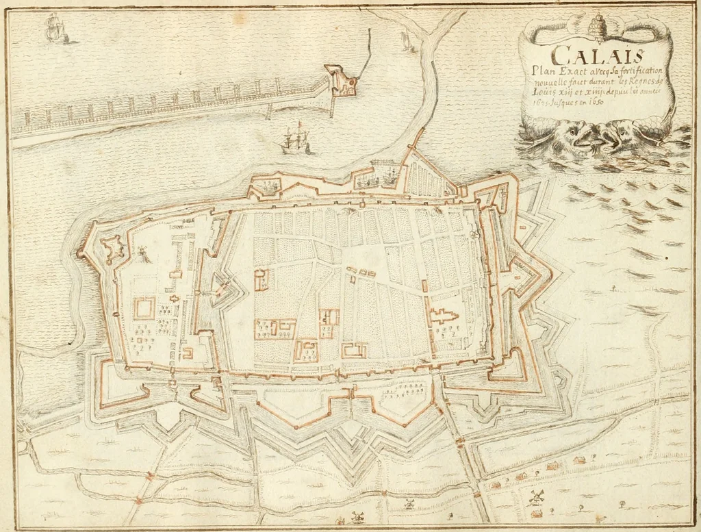 An illustration from Premiere[-seconde] partie, Les plans et profilz de toutes les principalles villes et lieux considerables de France : ensemble les cartes generalles de chascune prouince & les particulières de chasque gouuernement d'icelles, 1636, leaf 63
