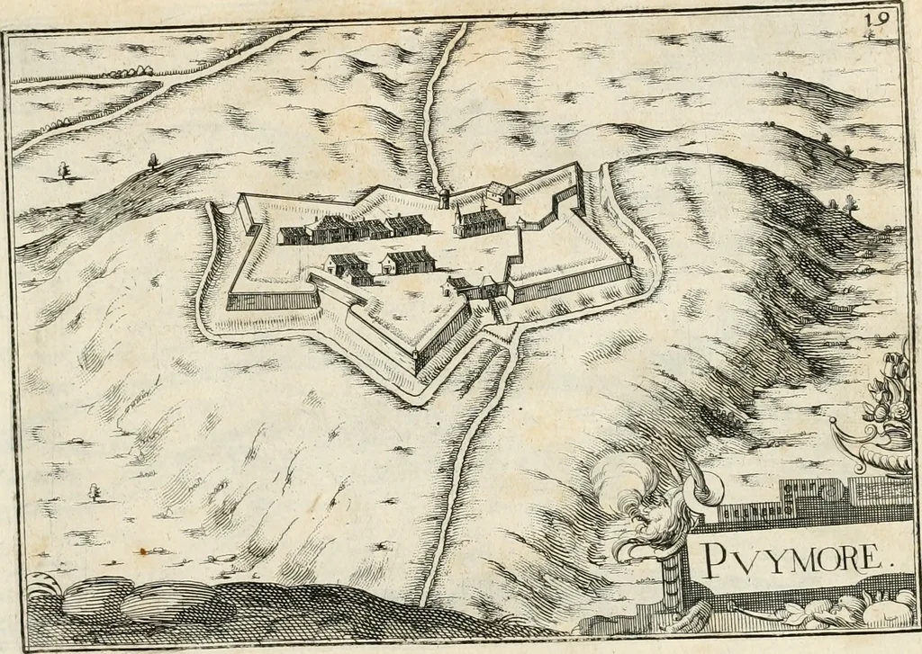 An illustration from Premiere[-seconde] partie, Les plans et profilz de toutes les principalles villes et lieux considerables de France : ensemble les cartes generalles de chascune prouince & les particulières de chasque gouuernement d'icelles, 1636, leaf 634